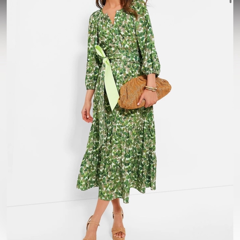 Tuckernuck Veridian Grove Lyles Belted  Floral Maxi Dress - Size Medium